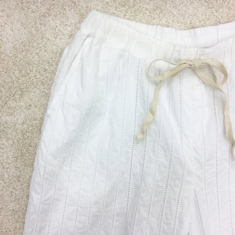 Striped Embroidery Pants / Off White