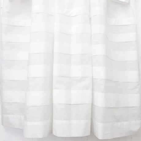 Pintuck Gathered Shirt Dress / Off White