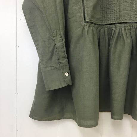 Pintuck Gathered Top / Khaki Green