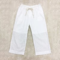 Striped Embroidery Pants / Off White