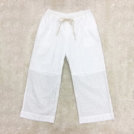 Striped Embroidery Pants / Off White