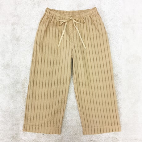 Striped Embroidery Pants / Light Brown