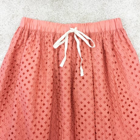 Embroidered Cotton Skirt / Smoky Pink