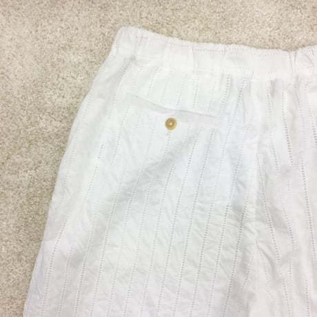 Striped Embroidery Pants / Off White