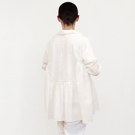 Pintuck Gathered Top / Off White