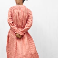 Striped Embroidery Dress / Smoky Pink