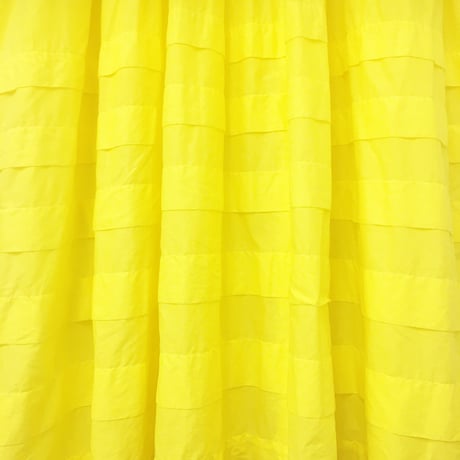 Pintuck Gathered Shirt Dress / Lemon Yellow