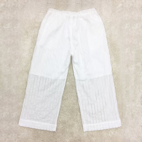 Striped Embroidery Pants (without hip pockets) / Off White