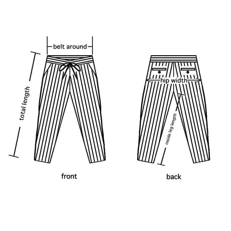 Striped Embroidery Tapered Pants / Black