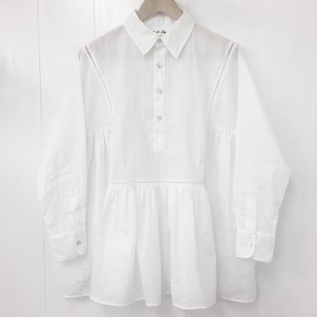 Pintuck Gathered Top / Off White
