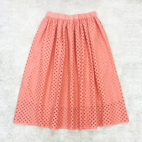 Embroidered Cotton Skirt / Smoky Pink