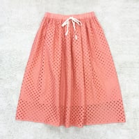 Embroidered Cotton Skirt / Smoky Pink