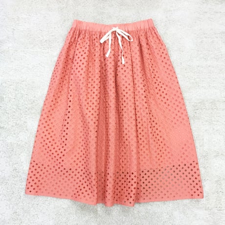 Embroidered Cotton Skirt / Smoky Pink