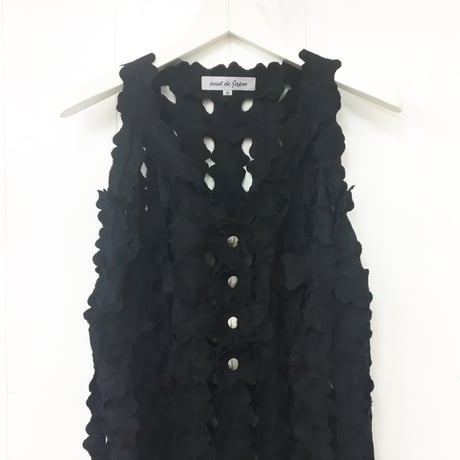 Woven Lace Vest / Black