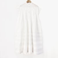 Pintuck Gathered Sleeveless Dress / Off White