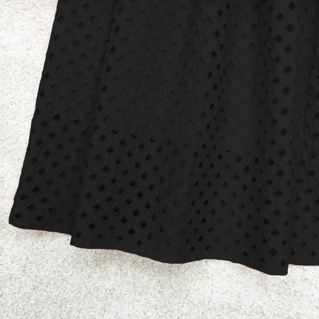 Embroidered Cotton Skirt / Black