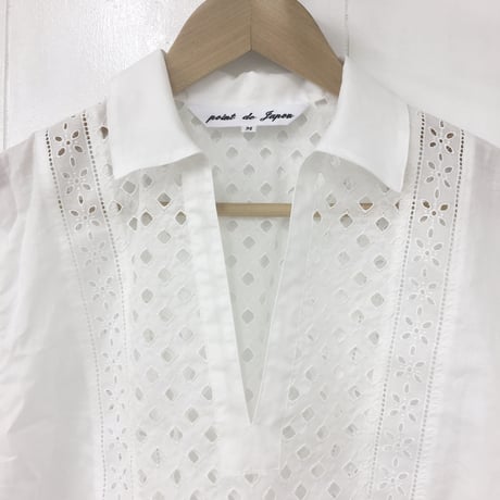 Patched Lace Blouse  / Off White