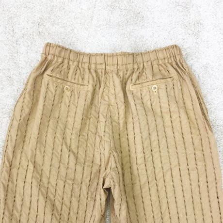Striped Embroidery Pants / Light Brown