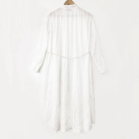 Striped Embroidery Dress / Off White