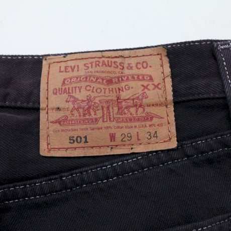 Levi's 501 Black Denim Pants MADE IN USA