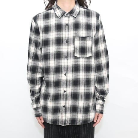 Ombre Plaid Cotton Flannel Shirt