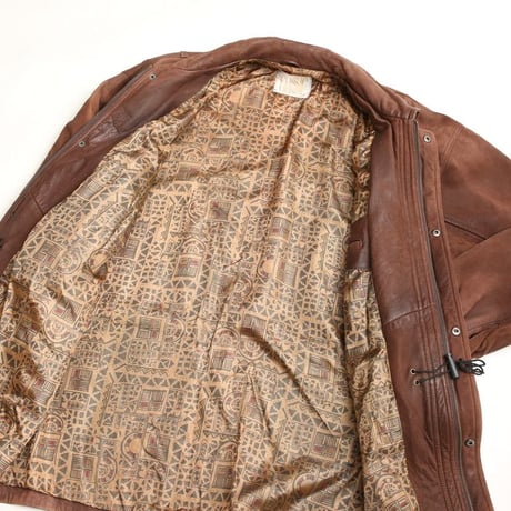 Brown Leather Half Coat