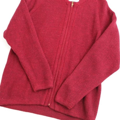 60's Kaso Knit Zip-up Wool Knit Cardigan