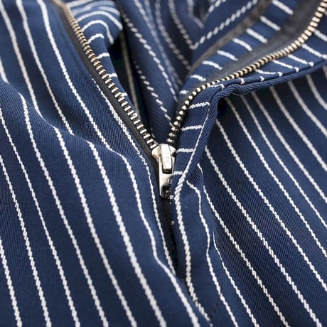 Vintage Striped Pattern Flared Polyester Slacks Pants
