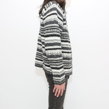 Nordic Pattern Knit Cardigan