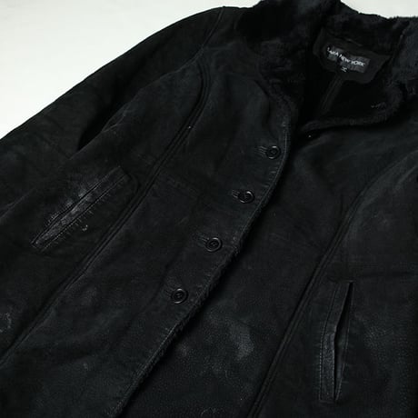 Black Suede Boa Coat