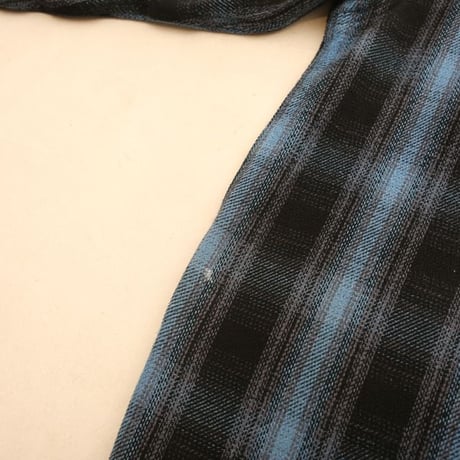 90s Cotton Flannel Ombre Plaid Shirt