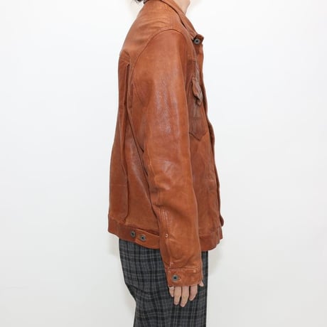Vintage Trucker Type Leather Jacket