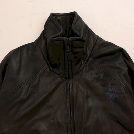 Andrew Marc Stand Collared Black Lamb Leather Jacket
