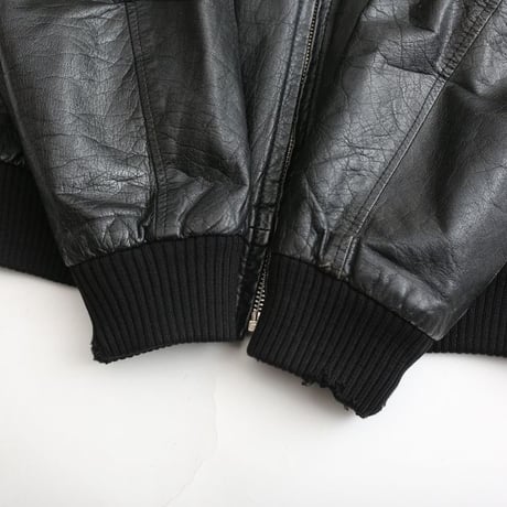 Black Rib Leather Jacket