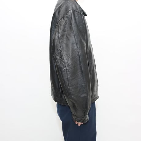 Black Leather Jacket Loose Silhouette