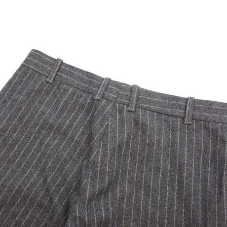 Striped Pattern Wide Flared Wool Slacks Pants