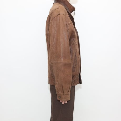 Layered Gimmick Brown Leather Jacket