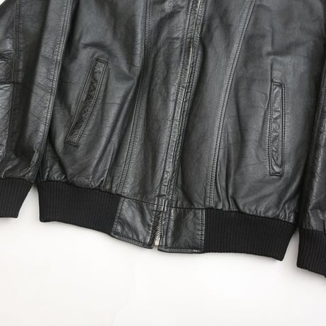 Black Rib Leather Jacket