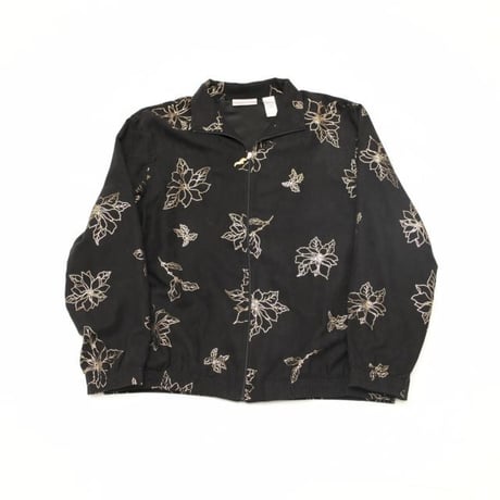 Fake Suede Flower Pattern Jacket
