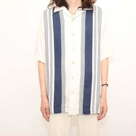 Nat Nast 50s Style Open Collar Silk S/S Shirt