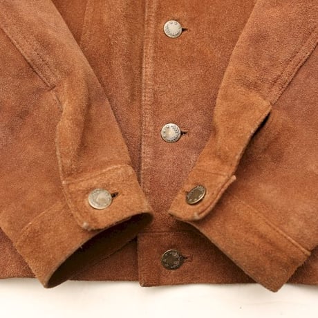 Vintage Suede Leather Trucker Jacket