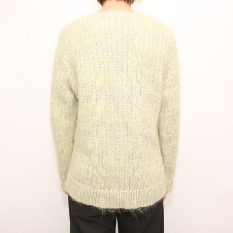 Mohair Blend V-Neck Knit Sweater Made in France