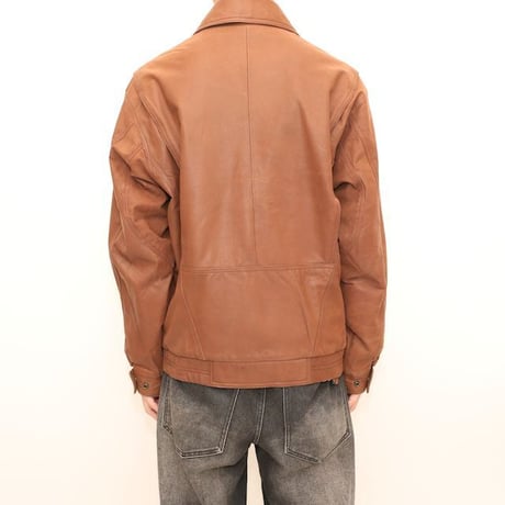 A-2 Type Brown Leather Jacket Loose Silhouette