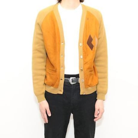Vintage Wool × Nuback Cardigan MADE IN CANADA