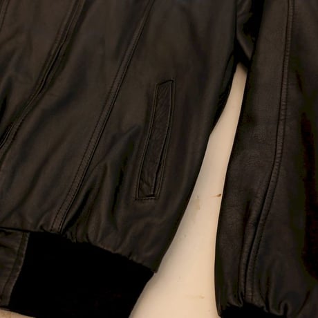Black Rib Leather Jacket