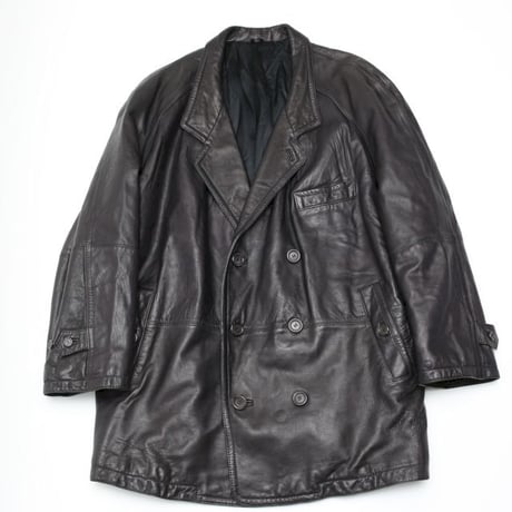 Black Lamb Leather Coat