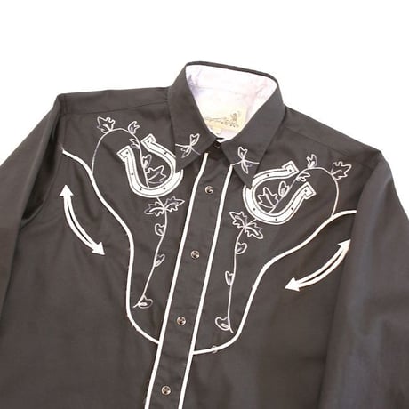 Black Embroidery Western Shirt