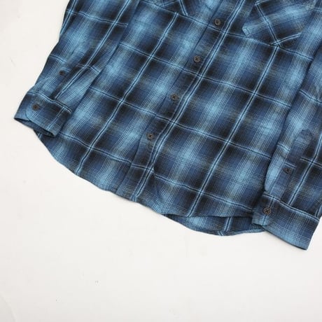 Ombre Plaid Cotton Flannel Shirt