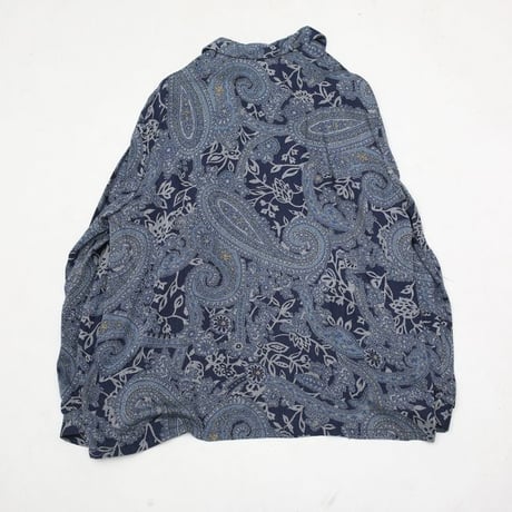 Paisley Pattern Open Collar Rayon L/S Shirt