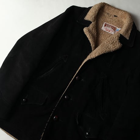 Schott Black Suede Boa Coat